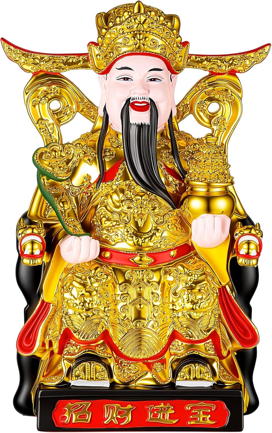 Figura Decorativa Chunful Dios de la Riqueza Resina Dorado 30 cm