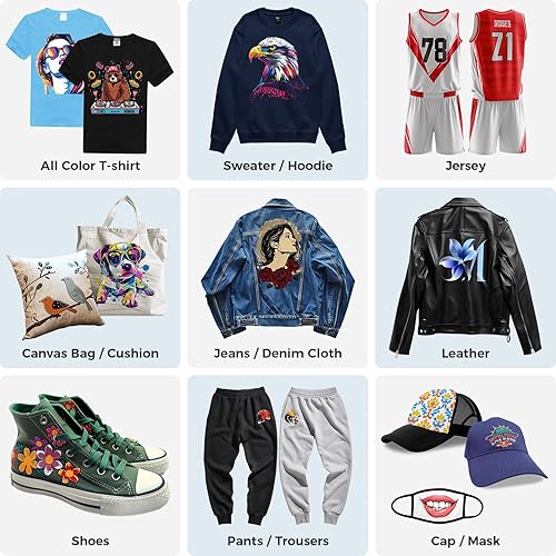 Miniatura 4 de POVOKICI Película de transferencia DTF A3+ de 13 x 19 pulgadas, 100 hojas de doble cara mate transparente pretratamiento, papel de transferencia de