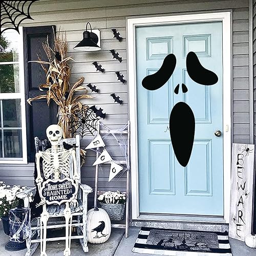 Miniatura 5 de KIMOBER Adhesivos de puerta de fantasma de Halloween, adhesivo de espectro para Halloween, decoración interior y exterior, decoración de fiesta