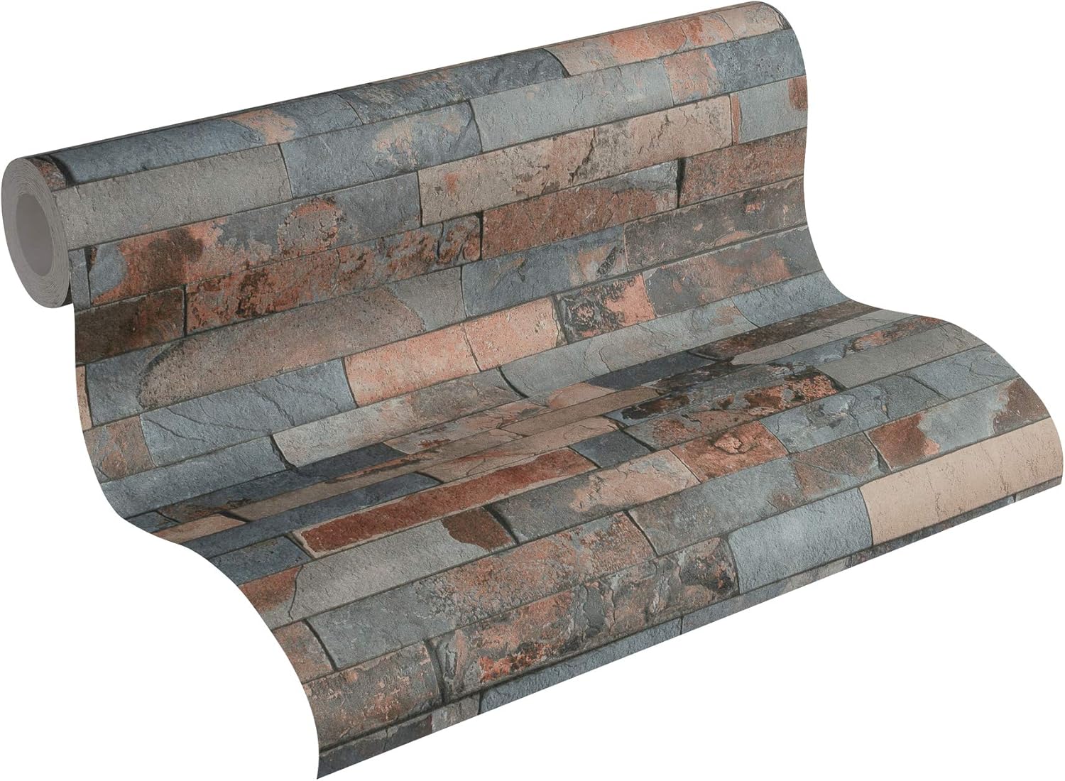 A.S. Création Brick Wallpaper Elements Non-Woven Wallpaper 10.05 m x 0.53 m Grey Brown Black Made in Germany 355823 35582-3