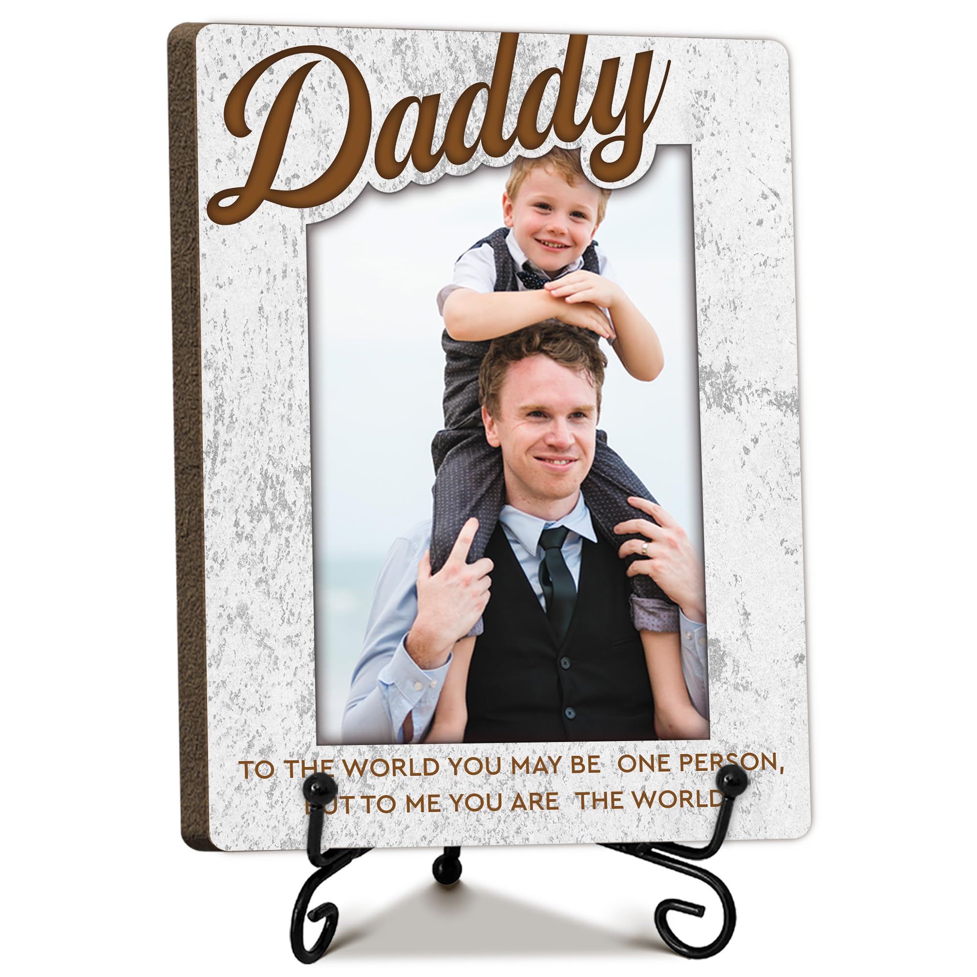 Wooden Picture Frame for Daddy, Dad Gift from Son Daughter, Dad Gifts Picture Frames, Birthday Father's Day Thanksgiving Gift for Dad, Wooden Photo