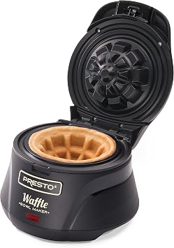 Presto Belgian Waffle Bowl Maker (03500) and Presto Stuffler Stuffed Waffle Maker (03512), Black