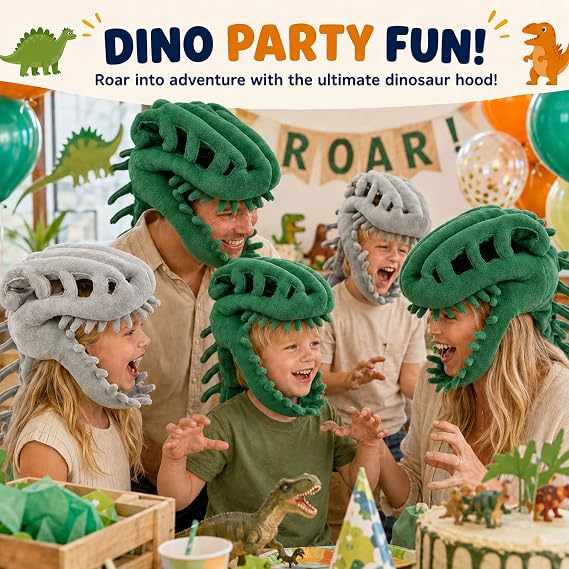 Dinosaur Skeleton Costume for Kids, Cozy Dino Plush Skeleton with Bone for Halloween Cosplay Party Dress Up
