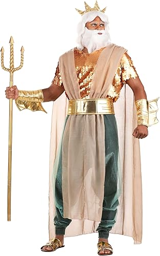 Miniatura 3 de Adult Golden Poseidon Costume Mens, Greek Mythology Olympian God King of the Sea Halloween Costume