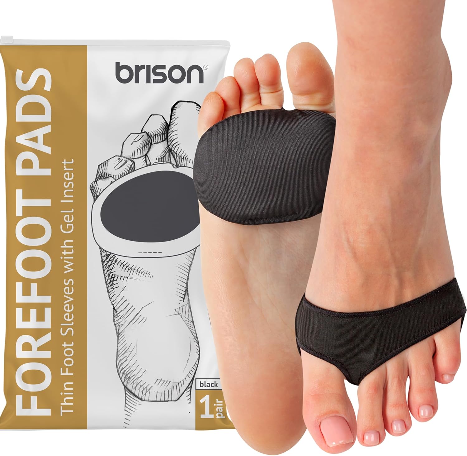 Brison Metatarsal Pads for Women Men Ball of Foot Cushion Sleeves