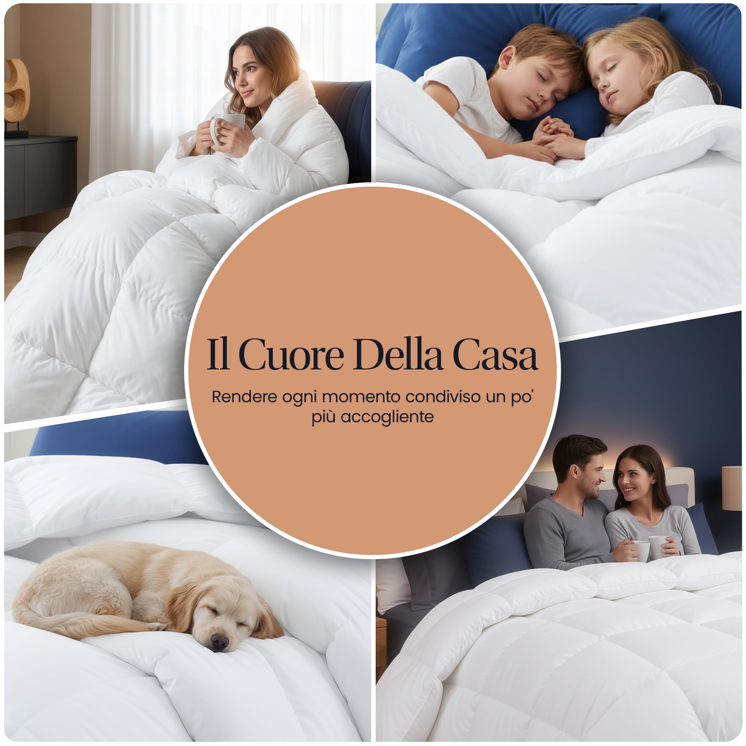Utopia Bedding Piumino 200x200 cm, Piumone Letto Matrimoniale, 100% Imbottitura in Fibra Cava, Trapunta in Microfibra per Tutte Le Stagioni (Bianco)