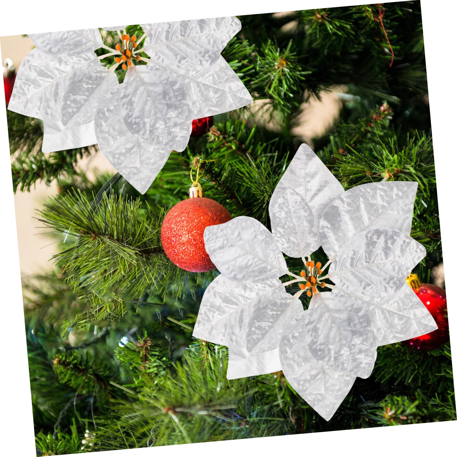 Alipis 84stücke Weihnachtssterne Künstliche Weihnachtsblumen Glitter Dekoration Für Weihnachtsbaum Hochzeiten Und Festlichkeiten Wiederverwendbare Und Lichtgewichtige Poinsettia Blumen