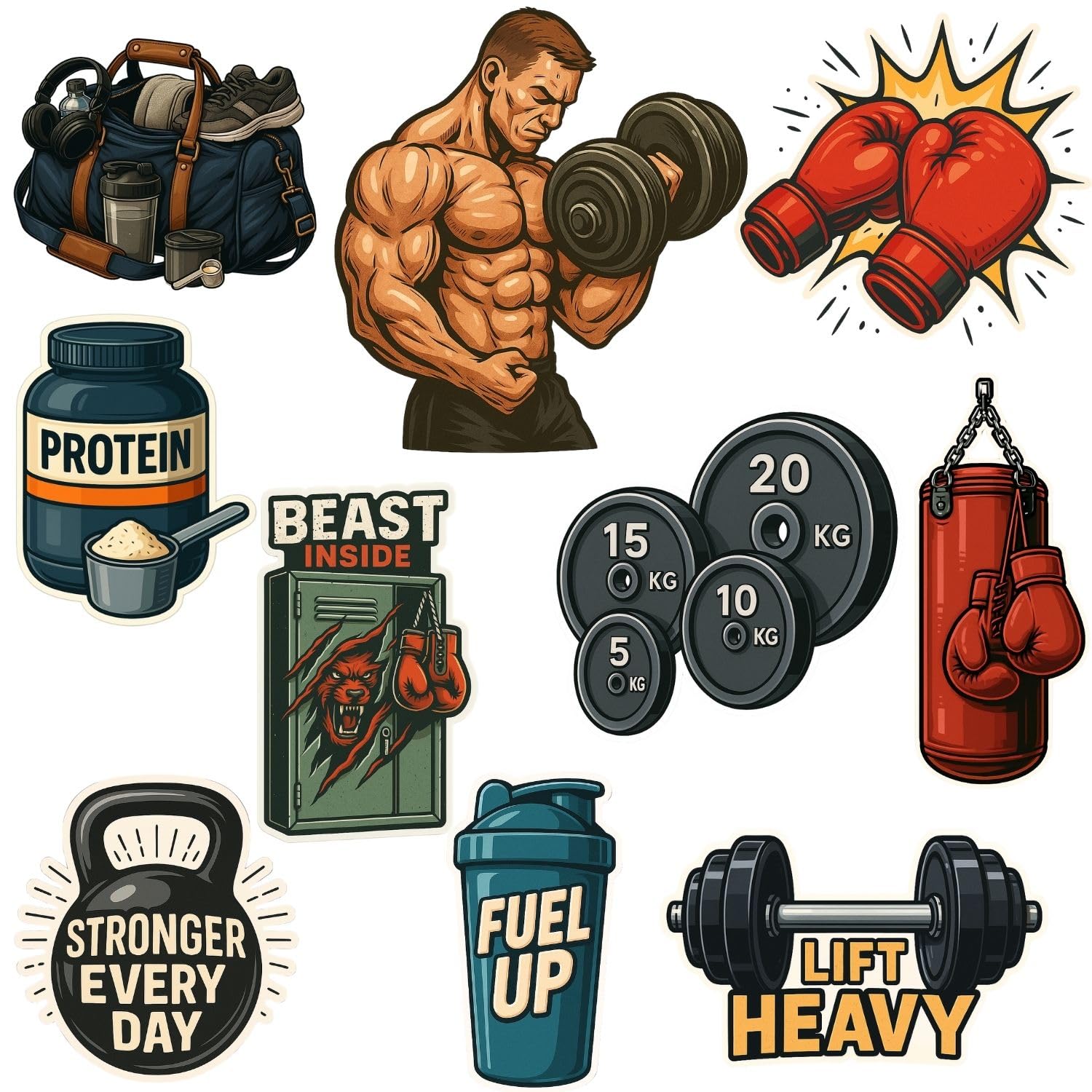 Gym Lovers Motivational Magnet Set of 10 – Fitness & Workout Inspired Fridge Magnets, Durable & Strong Hold, for Gym Enthusiasts-image-22
