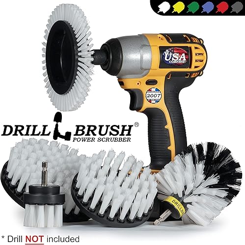 Miniatura 4 de Cepillo de taladro eléctrico limpiador eléctrico de color blanco suave - Limpiador de parabrisas - Cepillo suave para vidrio - Kit de cepillo para