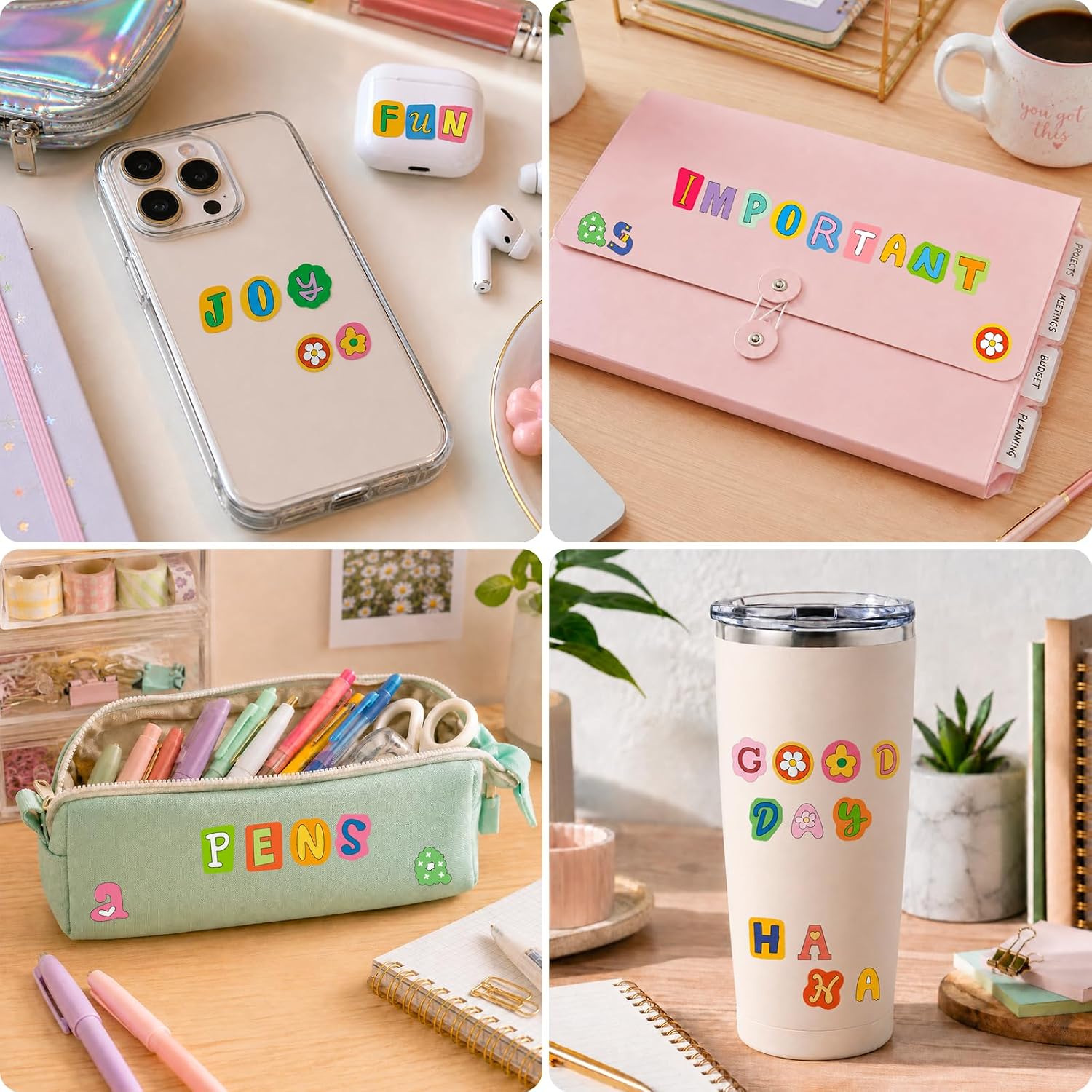1113PCS Cute Alphabet Stickers, Letter Stickers for Scrapbook Supplies