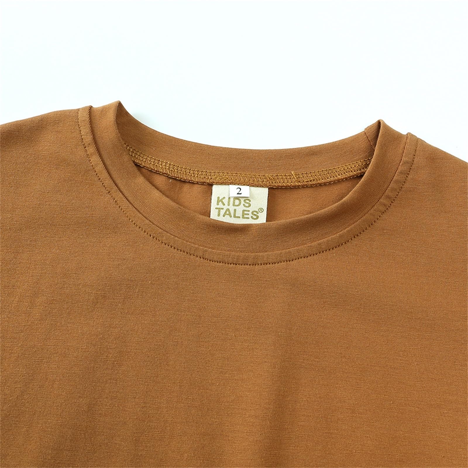 Unisex Kinder Baumwolle Leinen Kurzarm T-Shirt und Kurze Hose 2-teiliges Set Sommer Bekleidungsset Lässiges Outfits 1-8 Jahre