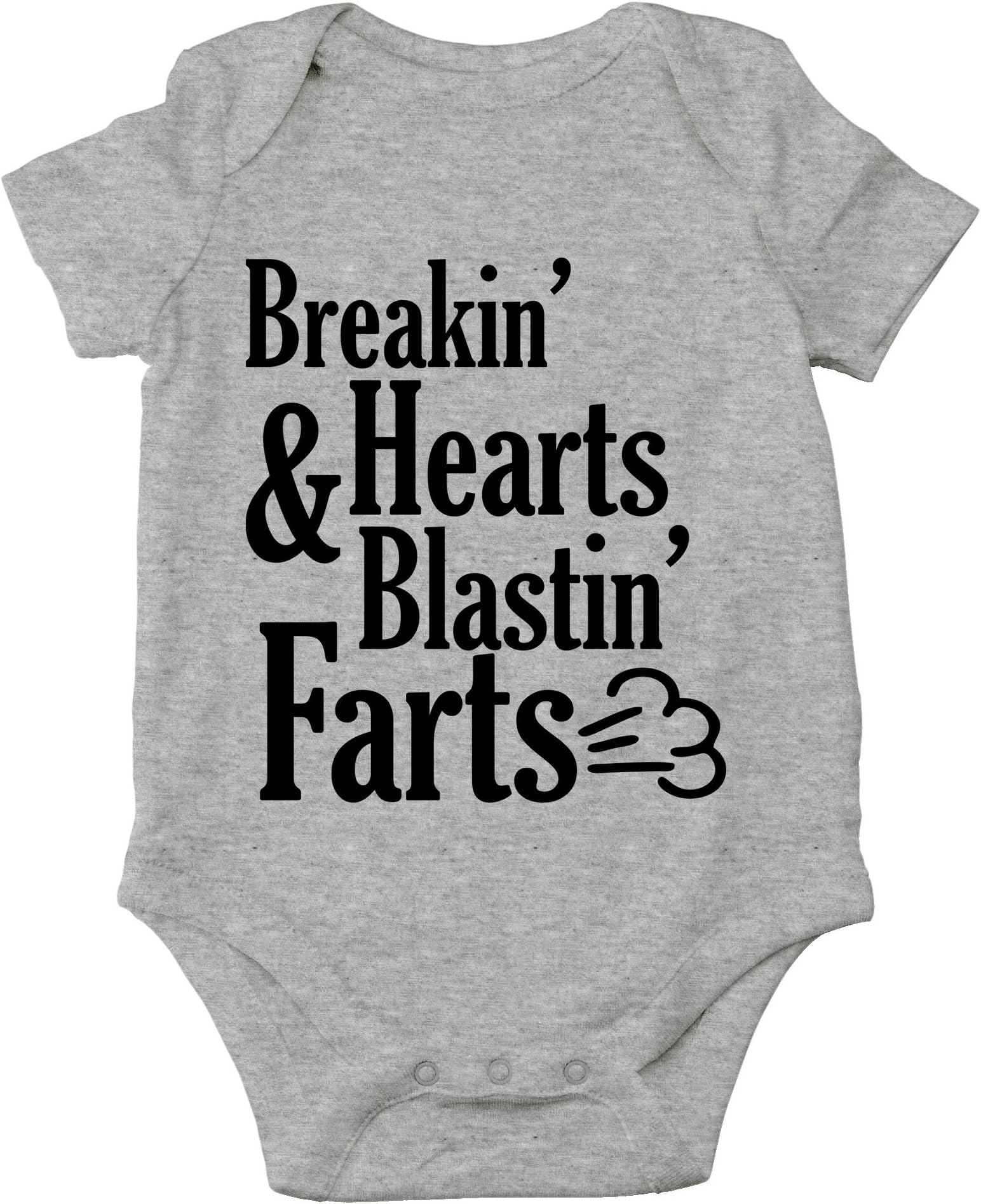 AW FashionsBreakin' Hearts & Blastin' Farts - I Break Hearts, and Wind Funny Pooping - Cute One-Piece Infant Baby Bodysuit