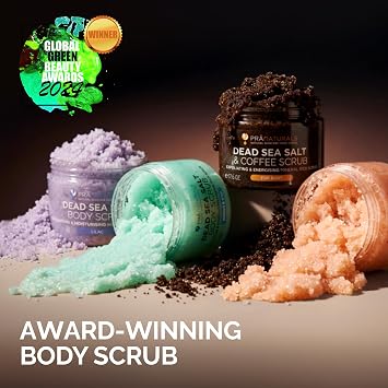 PraNaturals Dead Sea Salt Body Scrub 500G – Peaches & Honey | Vegan & Cruelty Free, Natural Oils & Minerals, Exfoliating, Softening & Nourishing, All Skin Types, No Parabens, Moisturising