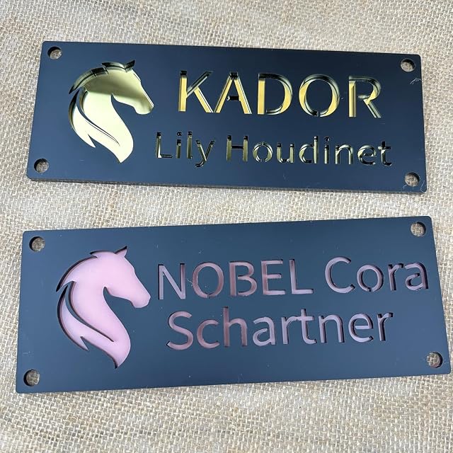 Foto 5 de 8 de Letrero Personalizado Con Nombre De Establo Caballos, Placa Acrílica Recortada, Puerta Personalizada For
