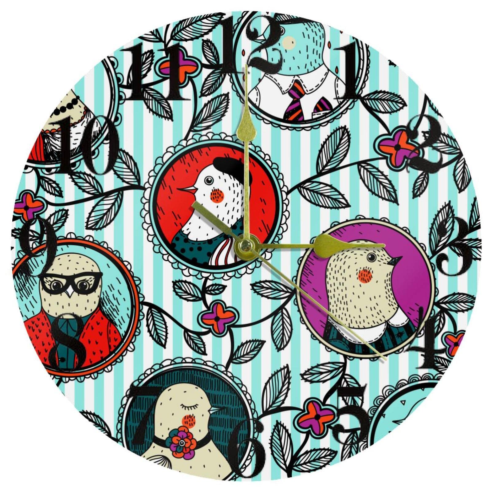 Horloge murale ronde 25 cm à pile pour bureau cuisine et maison