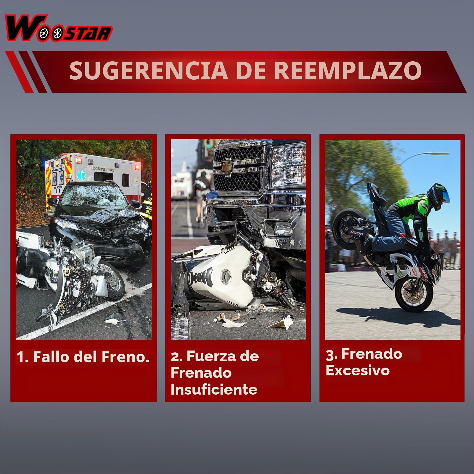 WOOSTAR Pinza Disco Freno Delantero Moto Palanca de Freno Reemplazo para China 50cc 70cc 90cc 110cc 125cc Dirt Pit Bike