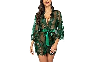 Captivating Green Lace Kimono Robe: Unleash Your Alluring Side