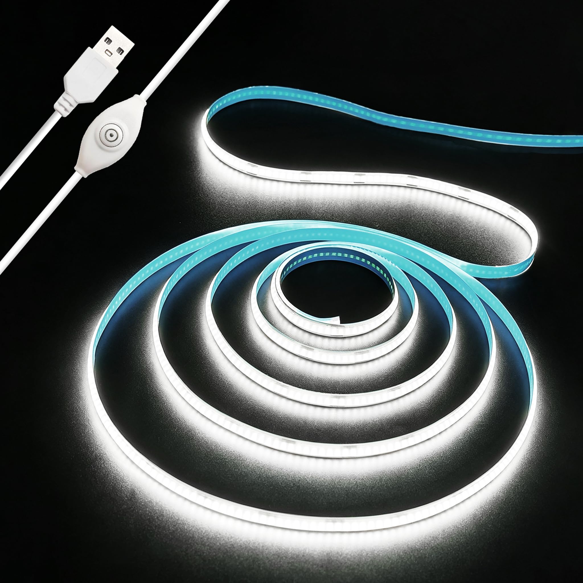 LED Lichtleiste USB 5V COB 1M Weiß 5V LED Streifen Flexibel Glänzend für Unterschrank Küche TV Hintergrundbeleuchtung Regale Monitore
