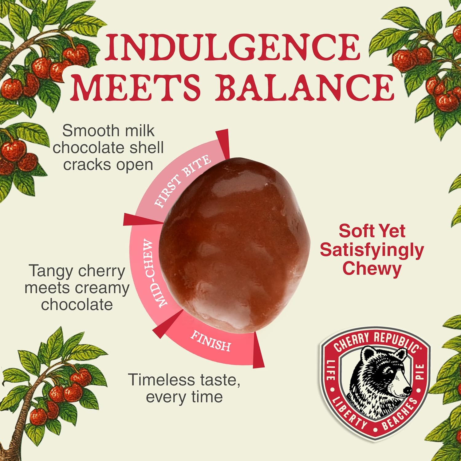 Cherry Republic Milk Chocolate Covered Cherries, 7 oz Bag, Pack of 2 - Tart Michigan Montmorency Dried Cherries in Creamy Chocolate, Sweet-Tangy Balance, Premium Cherry Candy Snack, Made in Michigan