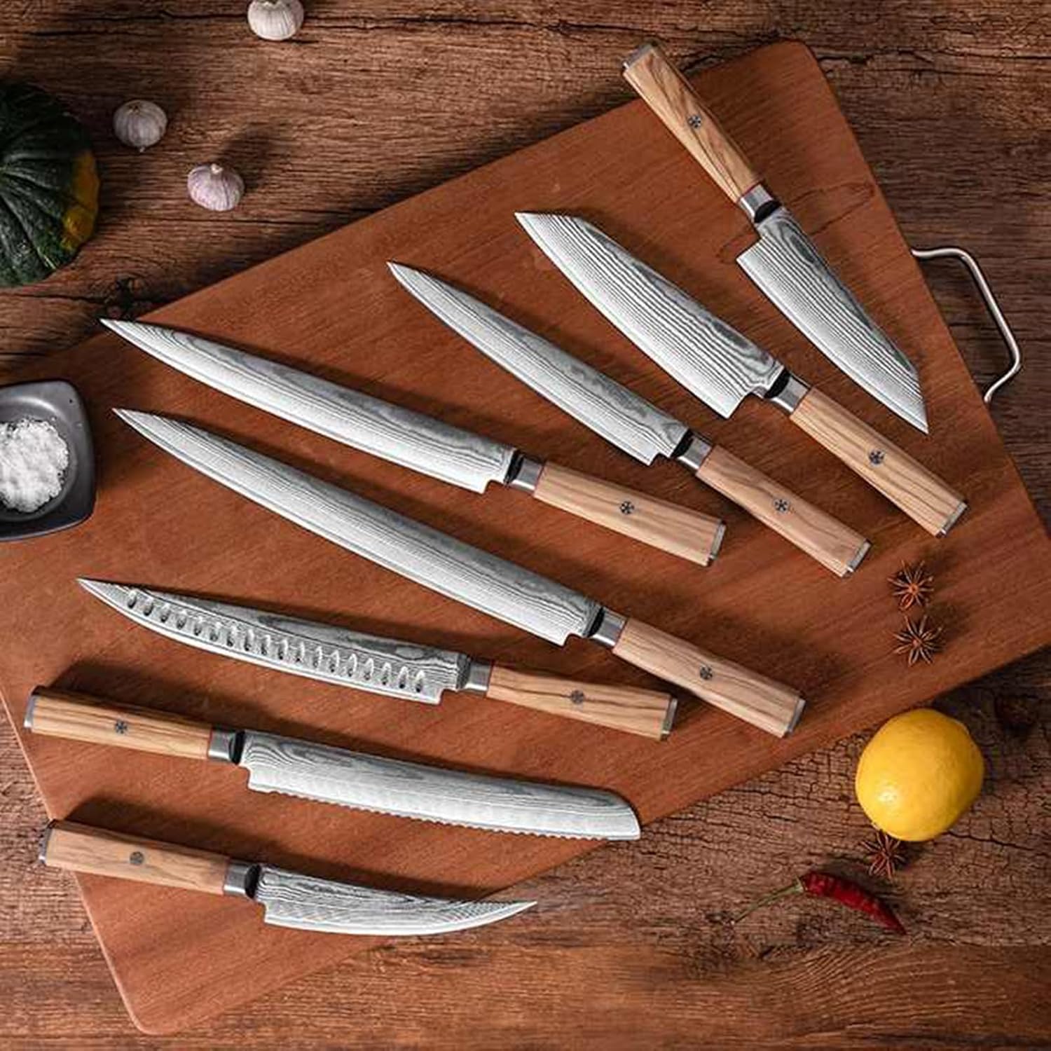 Set de 13 Cuchillos de Cocina de Acero Inoxidable