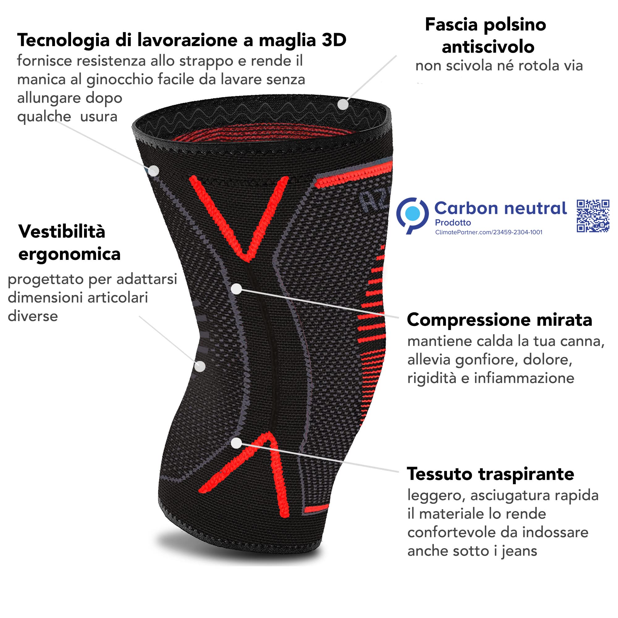 NEENCA Ginocchiere anti-dolore al ginocchio, ginocchiera regolabile con cerniera e stabilizzatori laterali rimovibili, forte stabilità per alleviare dolori articolari, artrite