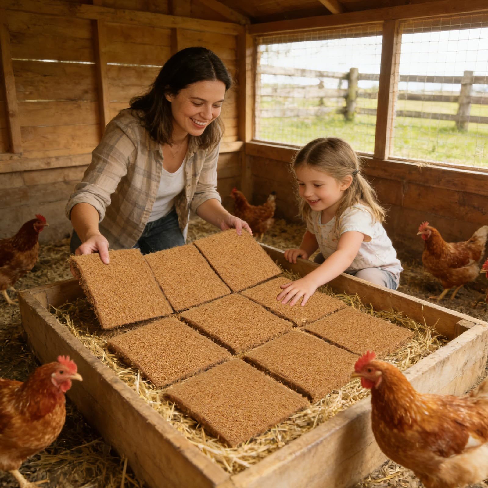 10 Nido Per Galline Ovaiole, Tappetini Per Nido Di Pollo Per Nidificare Galline, Ispessimento, Tappetino In Cocco, Riutilizzabili, Accessori Per La Protezione Di Pollaio E Uova (10, 30 x 30 cm)