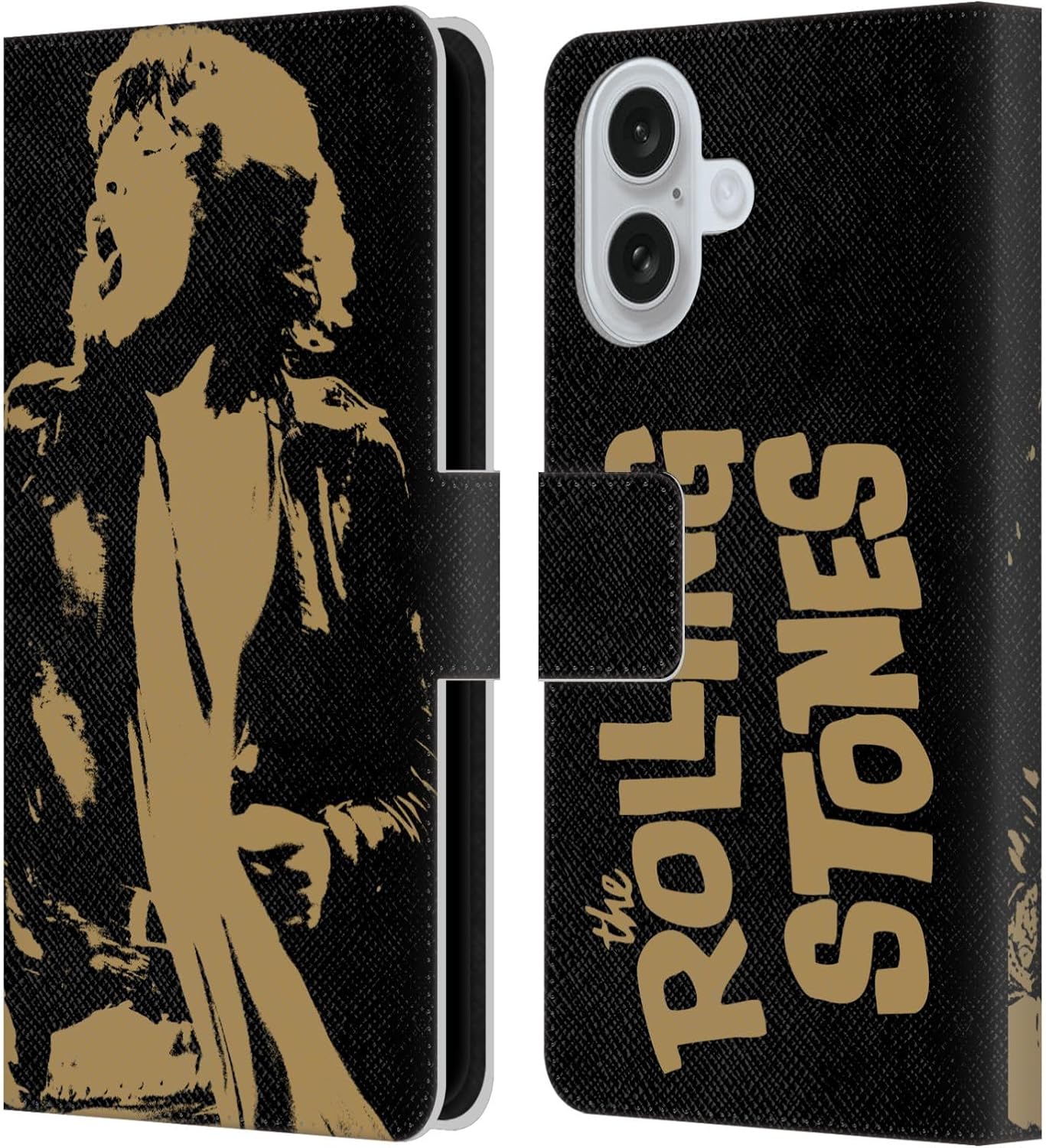 Head Case Designs Officially Licensed The Rolling Stones Grunge Mick Jagger Leather Wallet Case Compatible with Apple iPhone 16