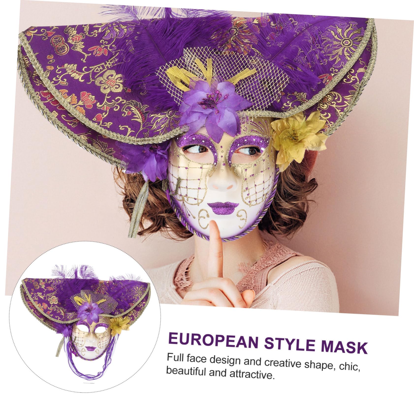 VALICLUD 1pieza Veneciana De Cara Gran Sombrero De y Halloween Disfraz Elegante Para Mujeres Diseño Chic y