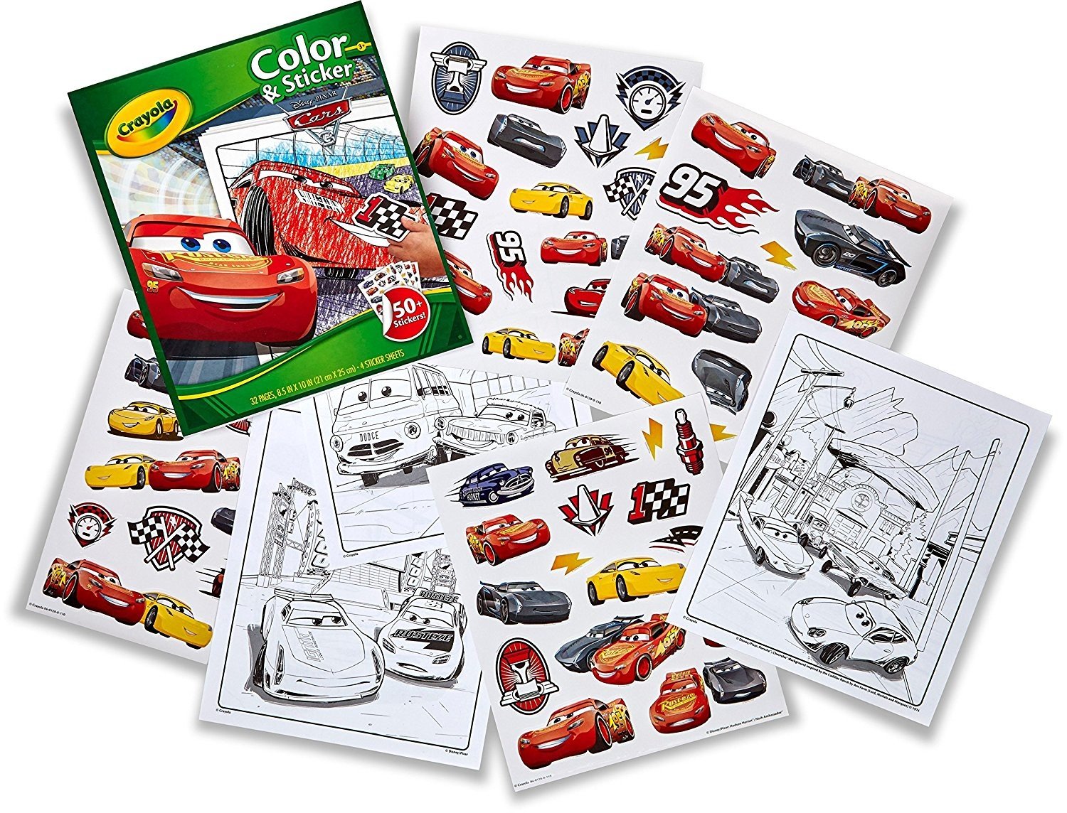 CRAYOLA, 04 0128 0 000, Album da colorare e di Adesivi Cars 3