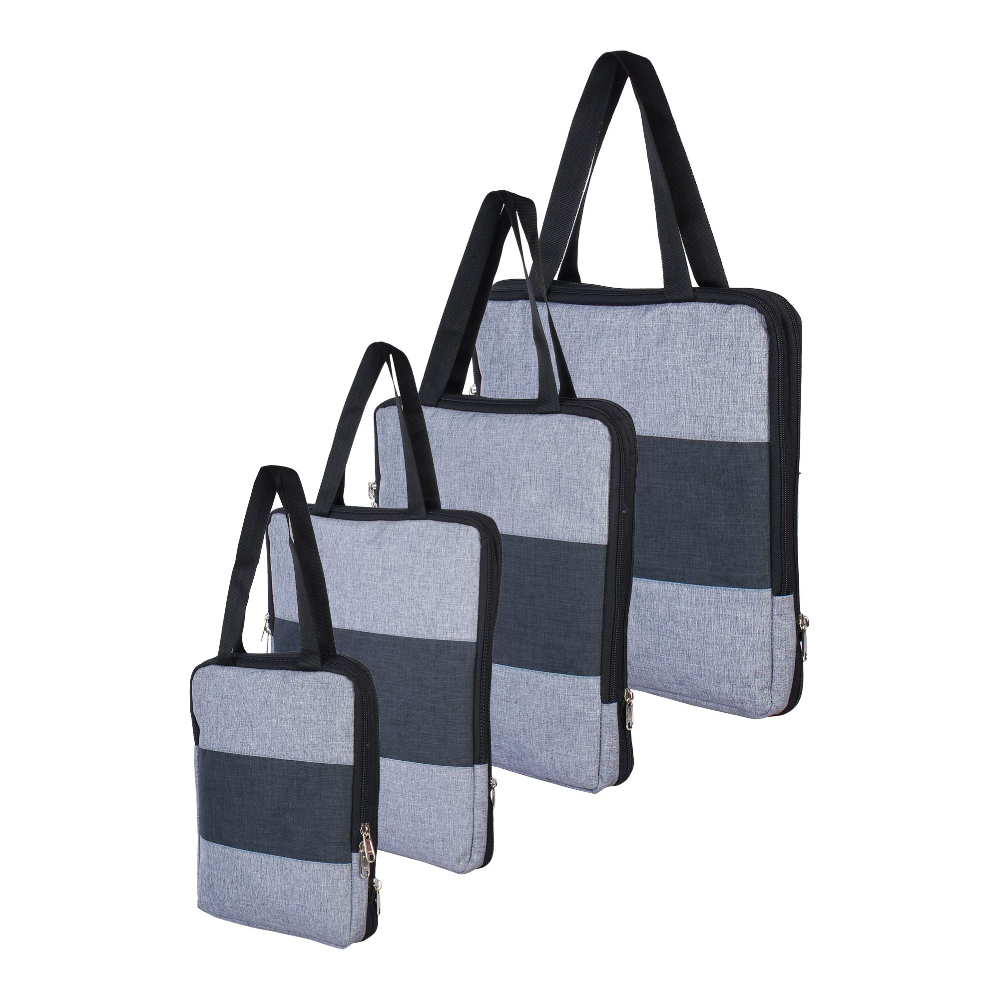 SHIBUI Compression Polyester Packing Cubes Travel Organizer for men and women ; Expandable - Set of 5 (Grey)