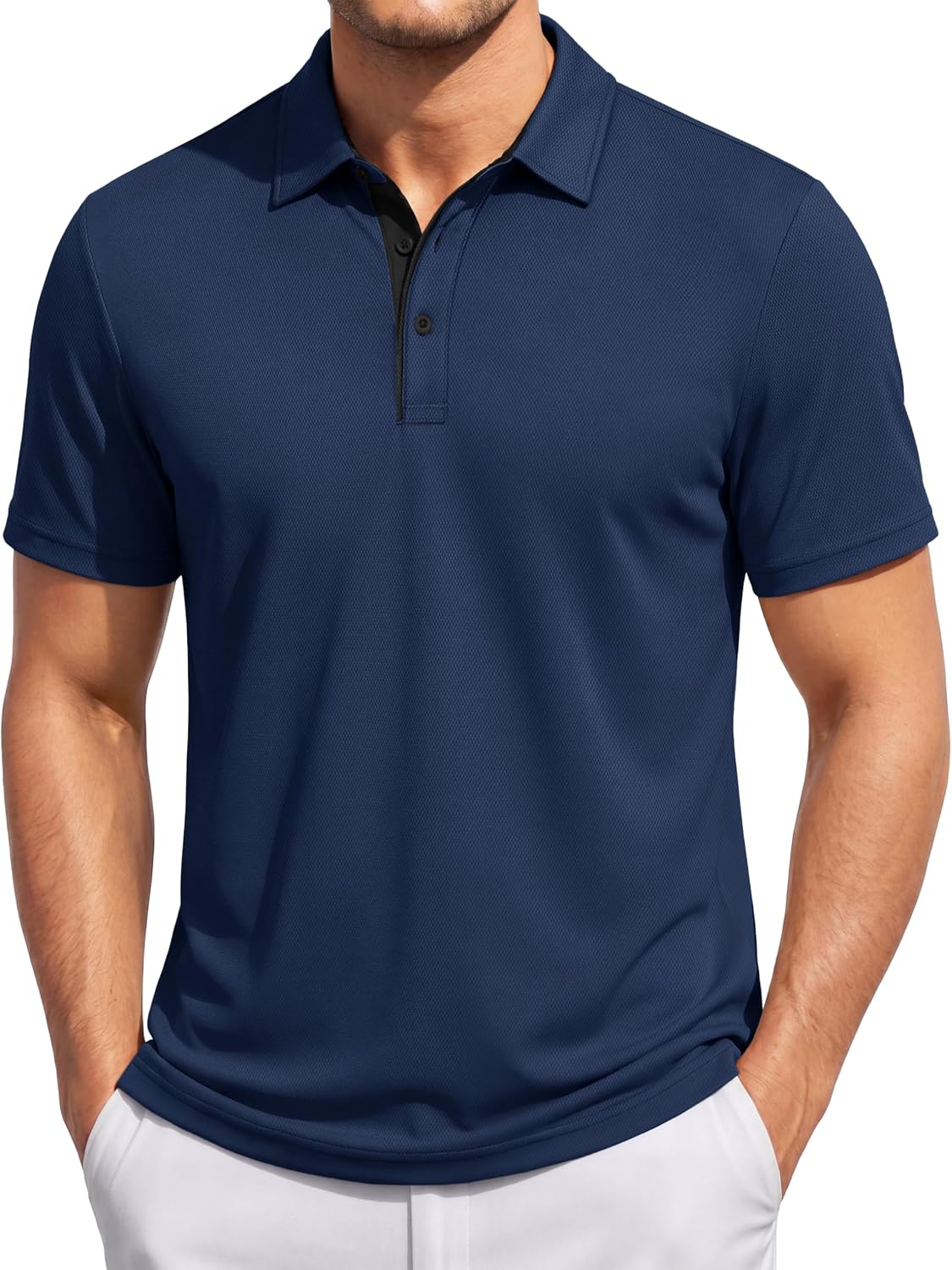 TACVASEN Mens Golf Shirts Dry Fit Polo Short Sleeve Moisture Wicking Performance Collared Shirt for Work Casual Athletic