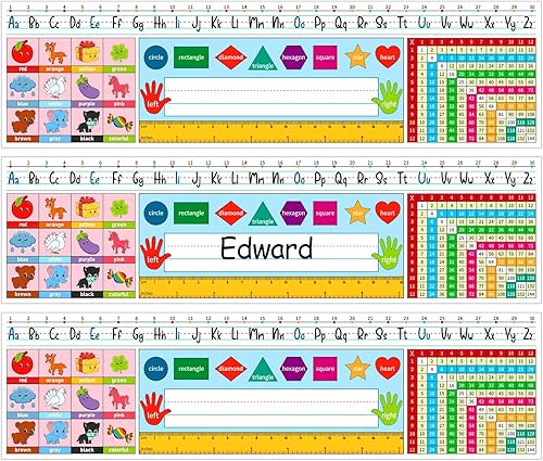 36 placas de nombre del alfabeto para escritorios, aula, multiusos, manuscritos, placas de nombre para escritorios, estudiantes, etiquetas de