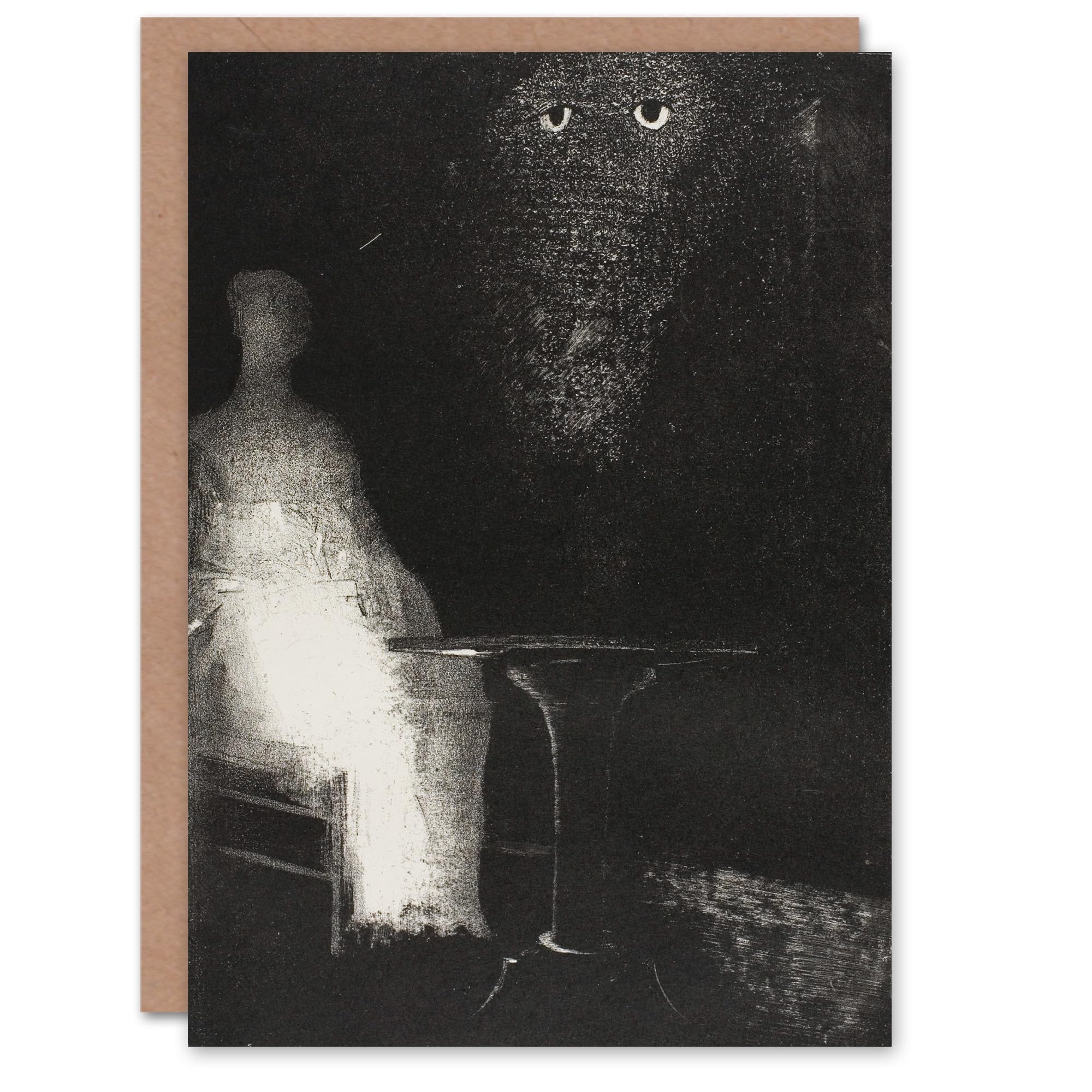 Artery8 Odilon Redon Art Card Gaze on the Chair Human Figure Outline