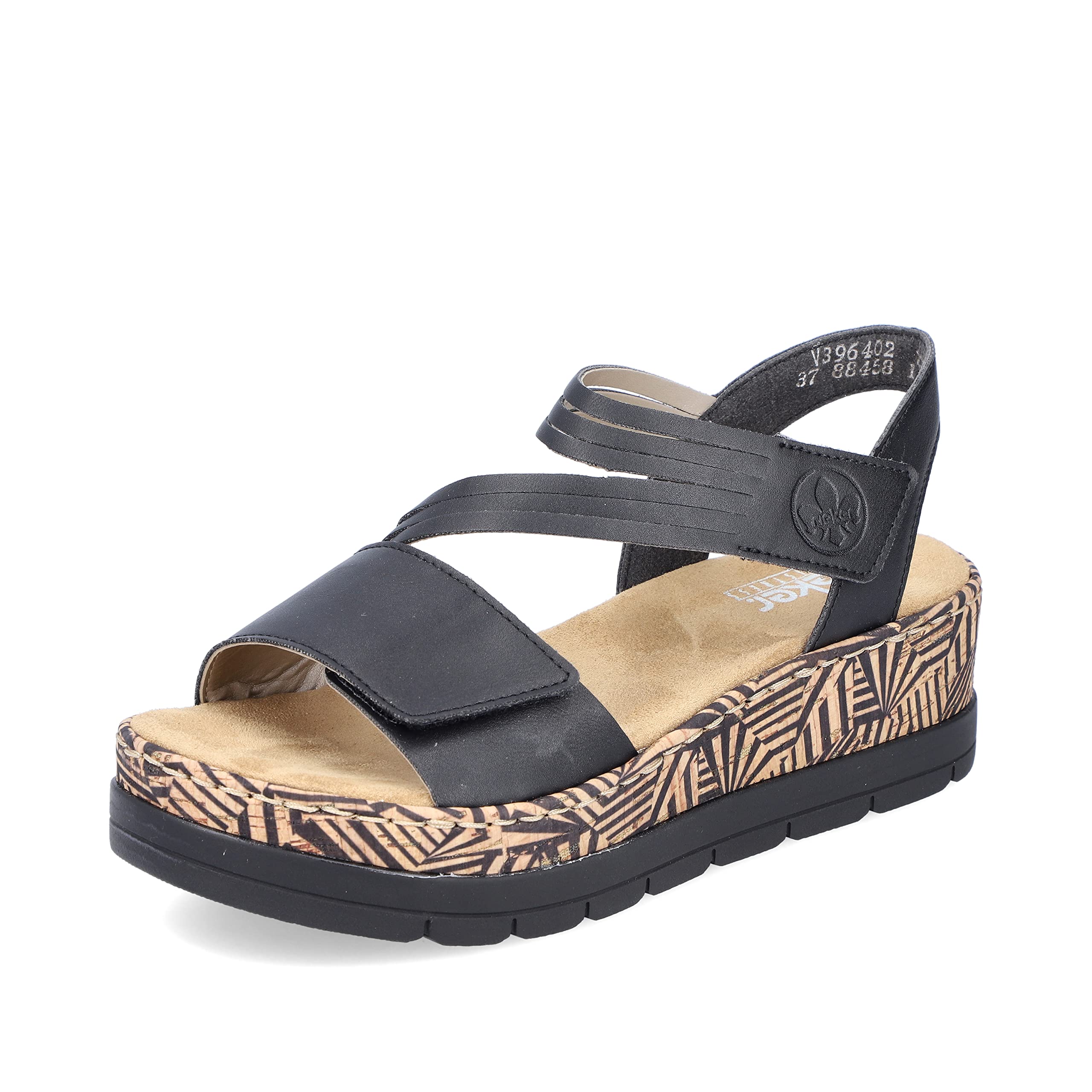 Rieker Women's Sandals V3964, Women's Sandals, Black (black 02), 41 EU Schmal