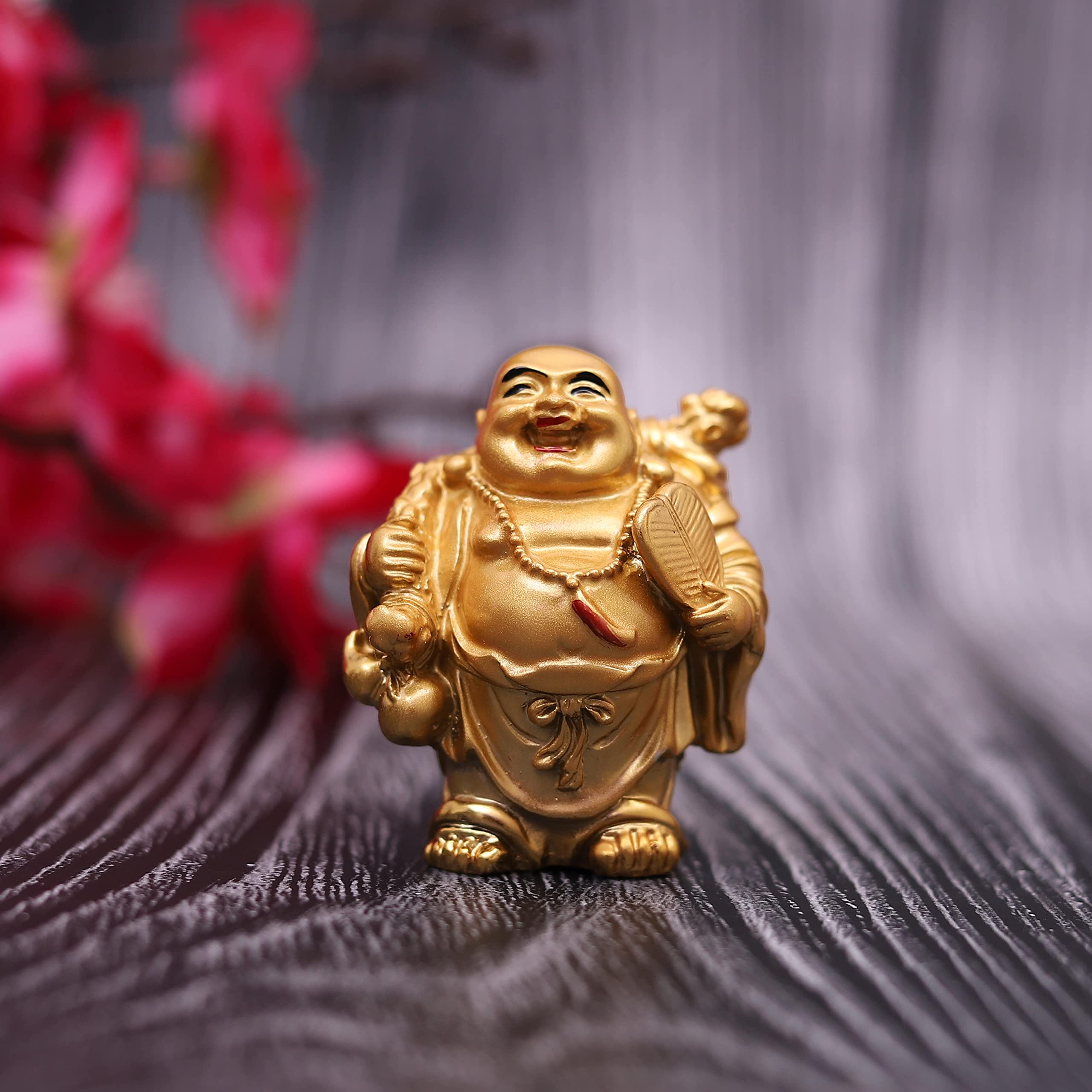 sculpmart Laughing Buddha for Good Luck - Small Laughing Buddha for Car Dashboard Decorative Happy Man for Good Luck and Home Decor