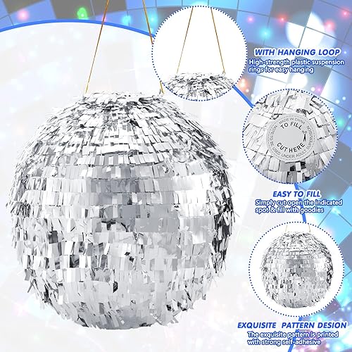 Vista 73 de Lewtemi Decoraciones de fiesta de piñatas con barra para ojos vendados y confeti para decoración de fiesta, centro de mesa, accesorio de fotos