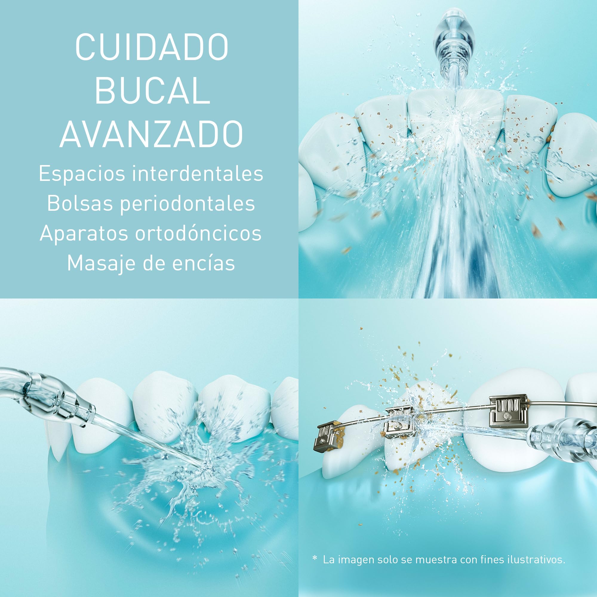Panasonic Serie 600 Irrigador Bucal Ultrasónico EW-DJ66-A303, Irrigador Bucal para Dientes, 200 ml, IPX7, 2 Boquillas Ultrasónicas, 5 Presiónes, Accesorio de Viaje, Azul Marino
