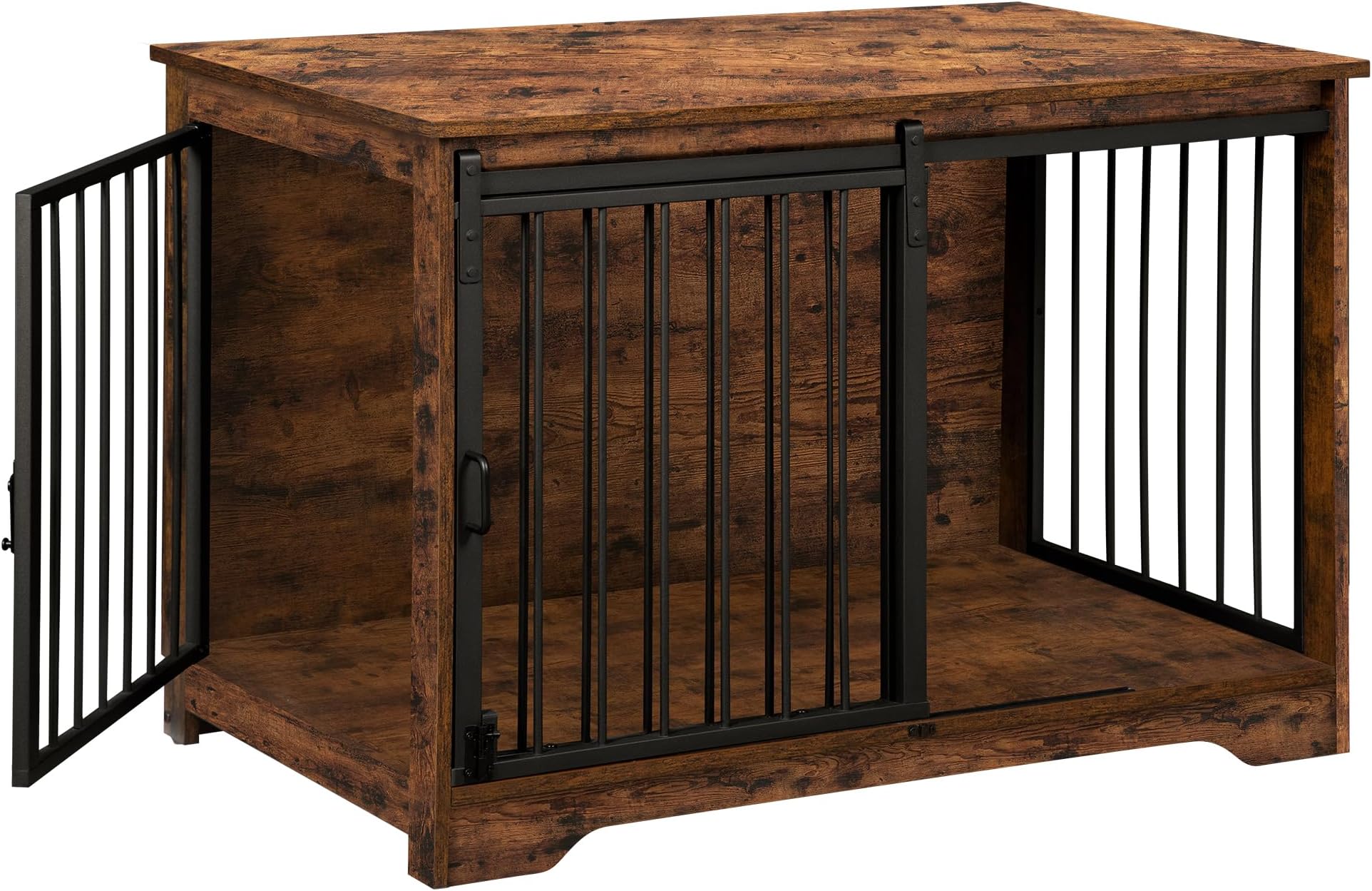 Jinruis Furniture Corner Dog Crate, Wooden Dog Kennel with