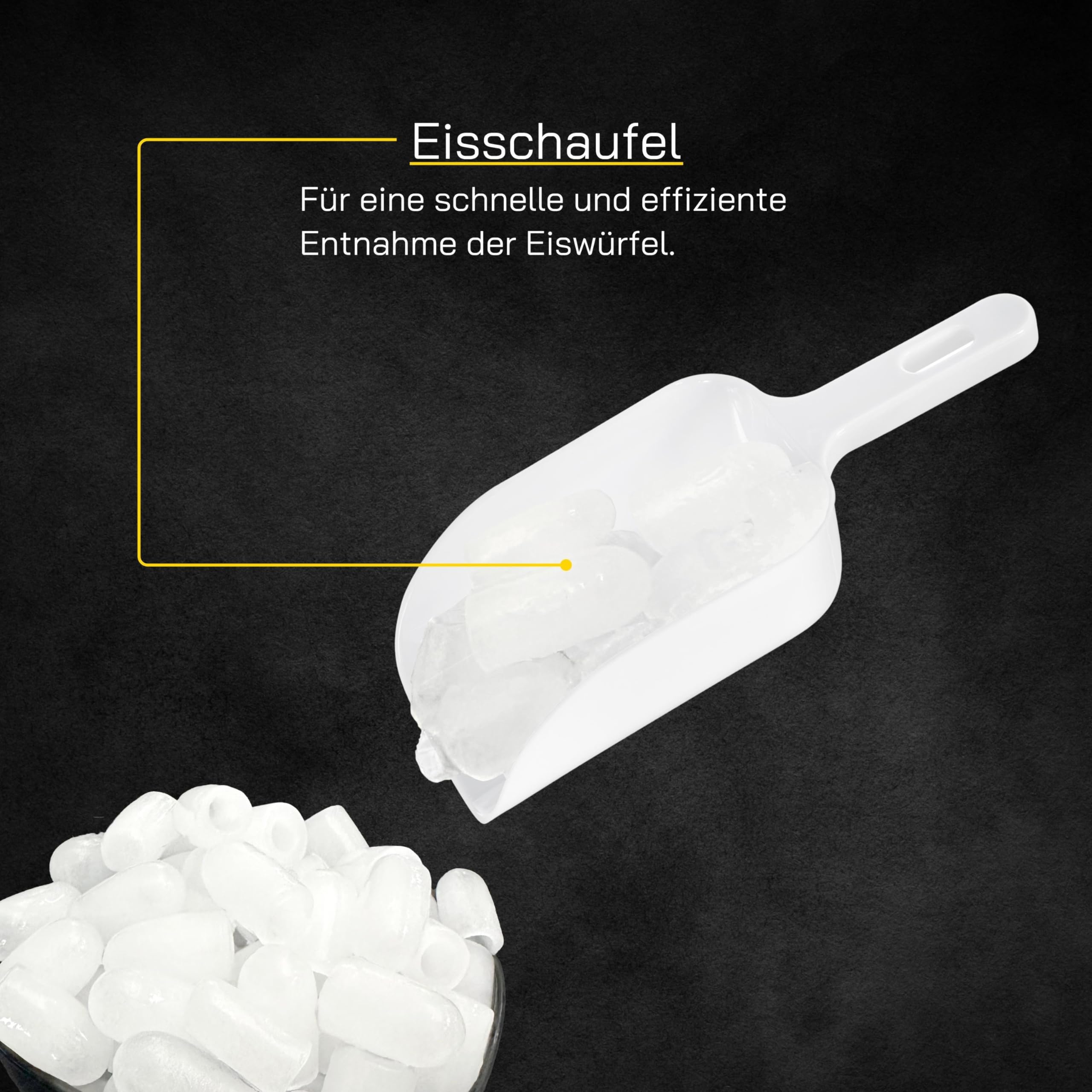 Ice Maker 4015 | Pantalla | 12 kg en 24 horas | 2 tamaños de cubitos de hielo | Capacidad de 1,2 kg | 120 W | Pala de hielo