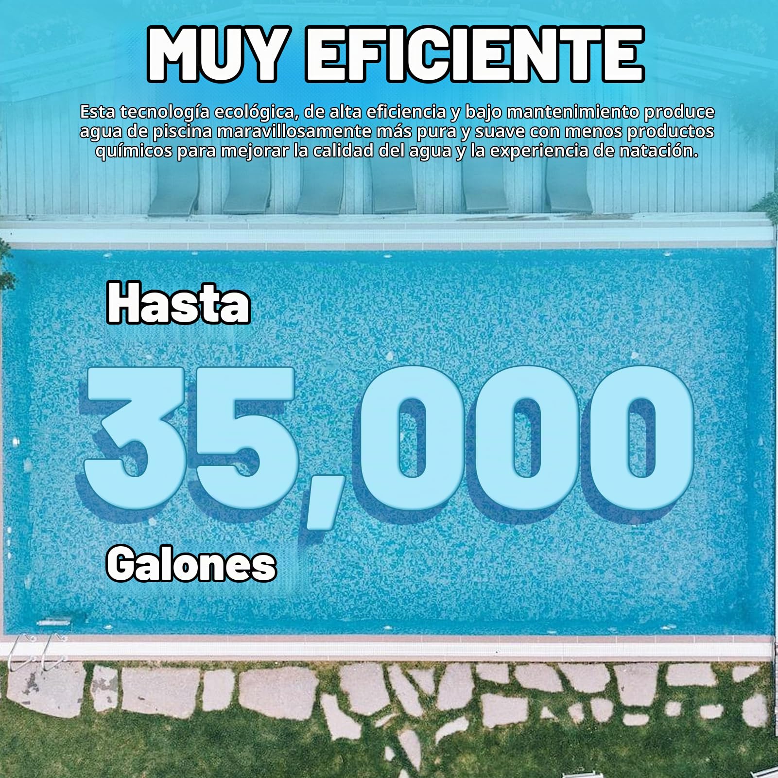 R0511400 - 35 electrodos de repuesto de celda de sal compatible con Zodiac Jandy AquaPure Ei Series Generador electrónico de cloro de agua salada APURE35 APURE35PLG, hasta 35,000 galones