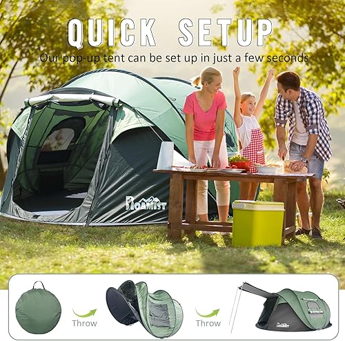 Miniatura 2 de Tiendas de campaña para camping, 234 personas, fácil de desplegar para acampar, impermeable, resistente al viento, configuración automática, tienda