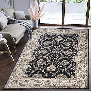 Mazovia Orientalisch Teppich - Traditioneller Teppich für Wohnzimmer, Esszimmer - Orient Teppiche Ornament - ÖKO-TEX Wohnzimmerteppich Schwarz Beige - 160 x 220 cm