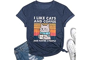 Cat | I Like Coffee and Maybe 3 People Graphic T-Shirt