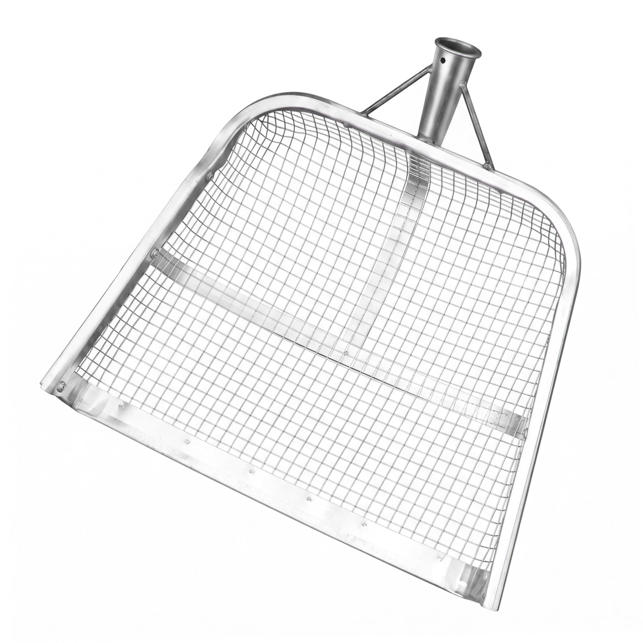 Sifting Shovel, Galvanized Carbon Steel Sand Sifter Shovel, Chicken Poop Scooper with 1cm Mesh for Grain, Gardening, Silver, 18.5x14.17in Sand Chicken Poop Scooper Sifter