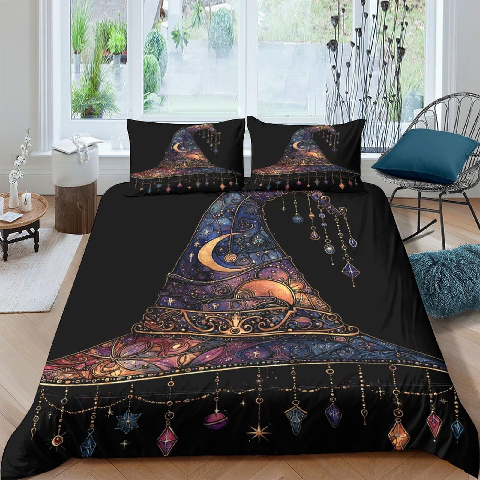 Ctjqhvkz Style-8 3D Printed Moon Night Sky Fitted Sheet Microfiber Soft Bed Cover For Bedroom Dorm Decorative Mattress Protection Single（135X200cm）