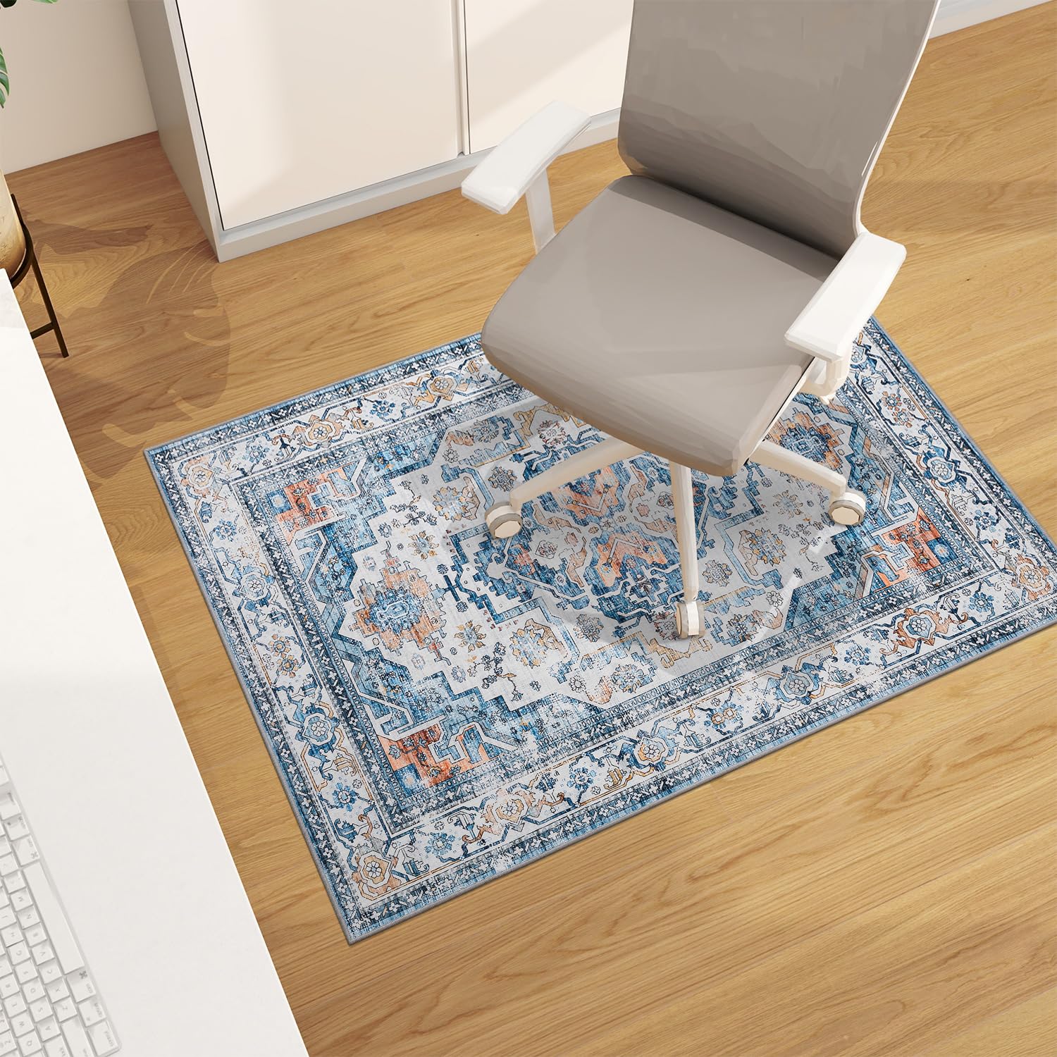 chakme Office Chair Mat for Hardwood Floor, 48"x36" Easy Glide Computer Desk Mat Protector for Rolling Chair Under Desk Rug Nonslip Backing, Machine