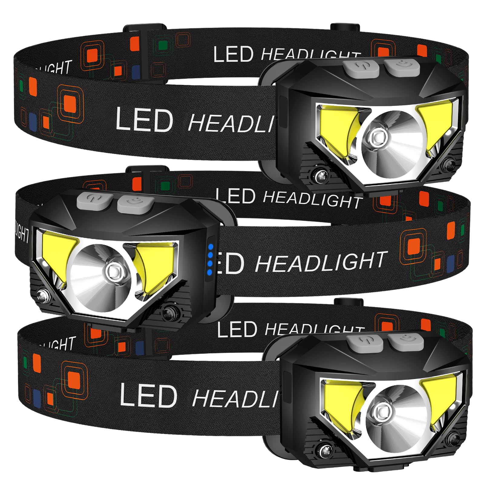 LHKNL Headlamp Flashlight, Lumen Bright Head Lamps LED Rechargeable Camping