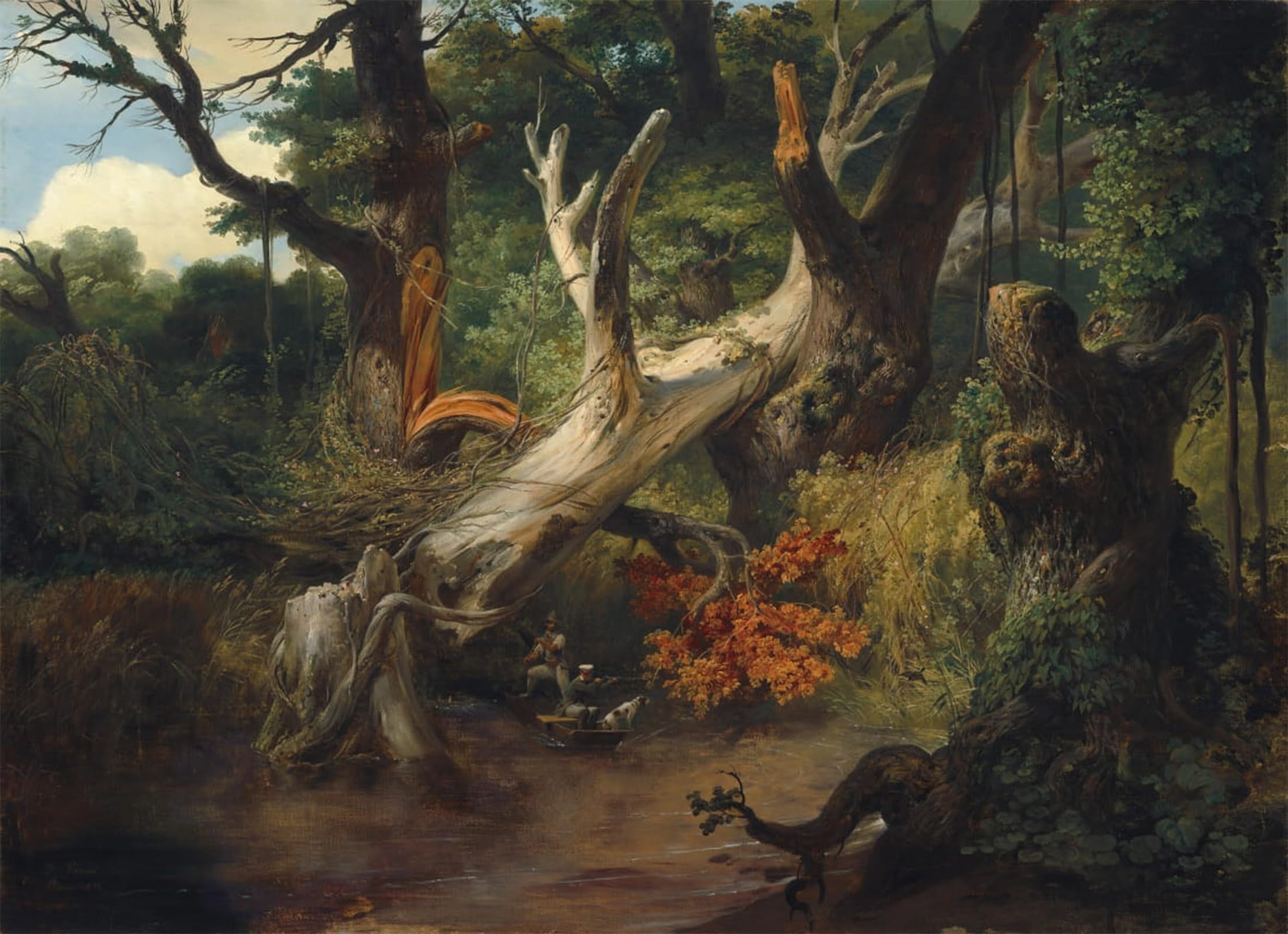 ARTXLXXBN Famous Painting Art Wall Decor Abstract Art Picture Hunting in the Pontine Marshes by Horace Vernet Animal Pictures for Home Decor 60x90cm