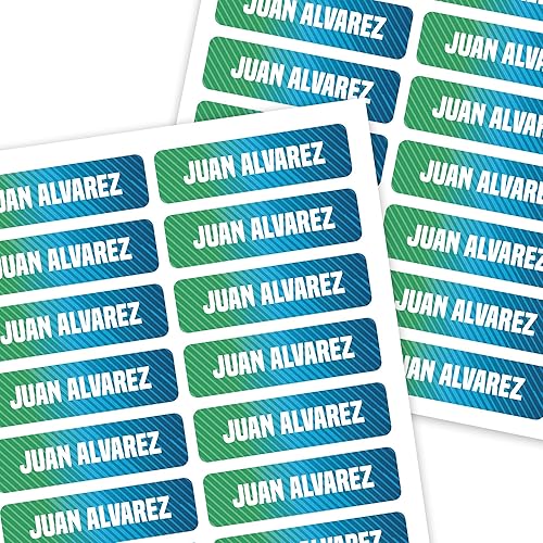 Mini etiquetas adhesivas de 1.5 x 0.4 pulgadas, paquete de 99 etiquetas adhesivas con nombre personalizadas, etiquetas impermeables para botellas,