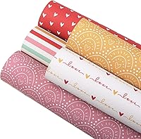 Vista 2 de David accessories Hojas de tela de cuero sintético con estampado de corazón arcoíris, 5 piezas de 7.7 x 12.9 pulgadas